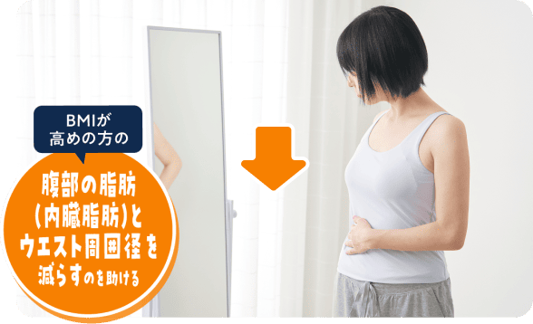 鏡を見る女性の写真