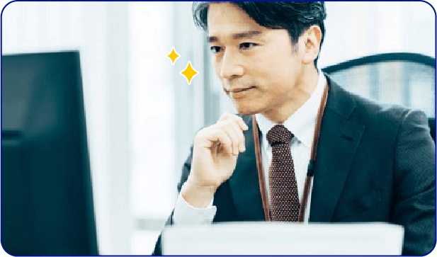 パソコン作業をする男性